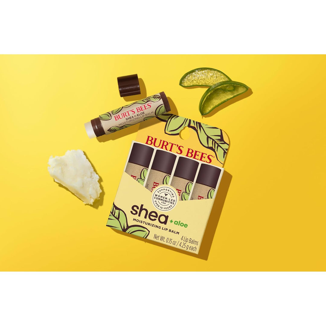 Burt's Bees Bálsamo labial hidratante de karité y aloe, hidrata...