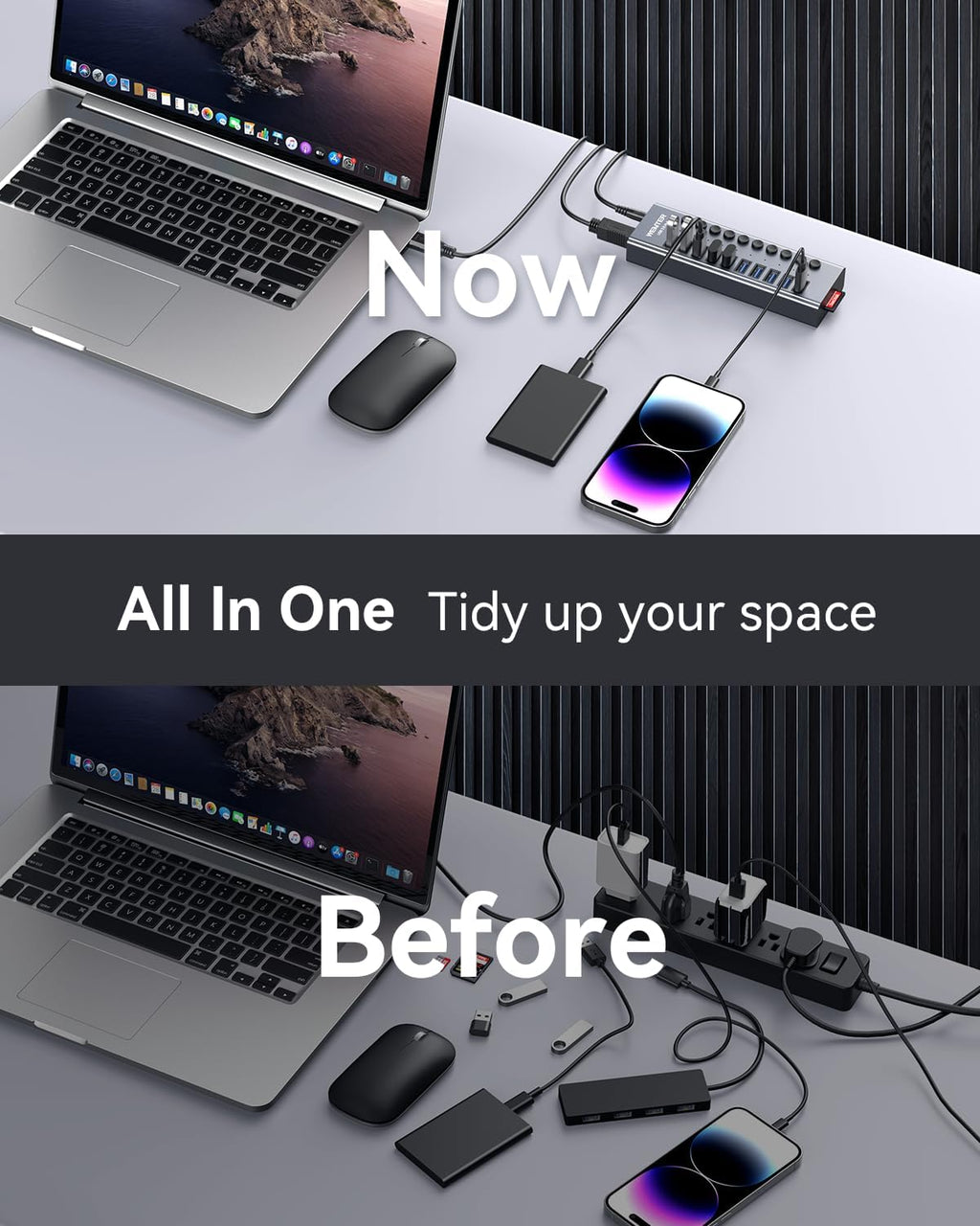 WENTER, hub USB 3.0 de 10 puertos, alimentado