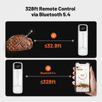 Sondas inalámbricas y cableadas 2 en 1, termómetro inalámbrico para carne con pantalla LED magnética, termómetro de carne Bluetooth para barbacoa, horno, ahumador, termómetro digital de alimentos con