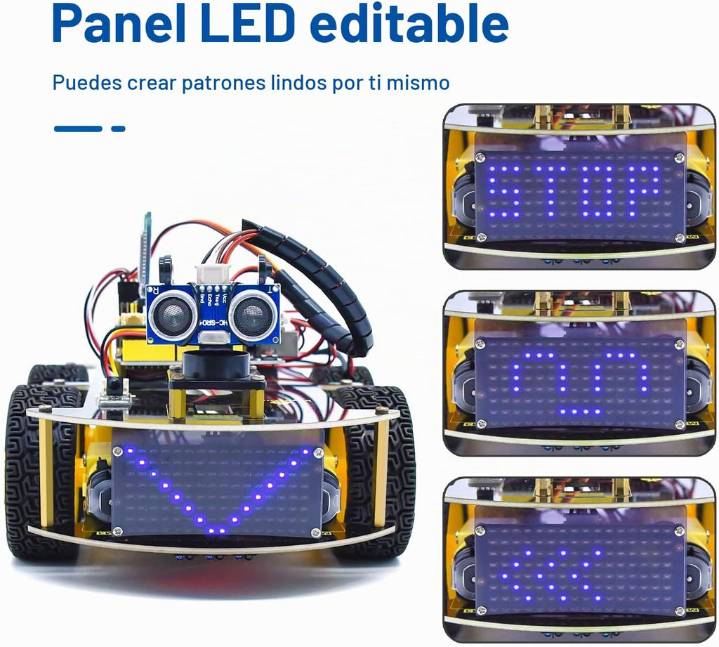 KEYESTUDIO Robot de coche inteligente, kit de iniciación programable 4WD para Arduino para Uno R3, proyecto de programación electrónica/STEM educativo/kit de codificación científica para adolescentes