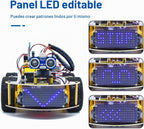 KEYESTUDIO Robot de coche inteligente, kit de iniciación programable 4WD para Arduino para Uno R3, proyecto de programación electrónica/STEM educativo/kit de codificación científica para adolescentes