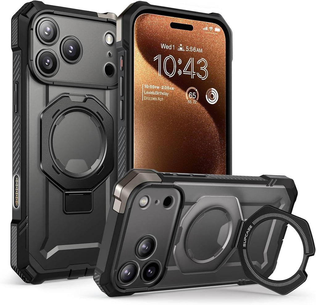 SUPCASE Paquete para iPhone 17 Pro Max UBGrip Case (negro) y cartera magnética