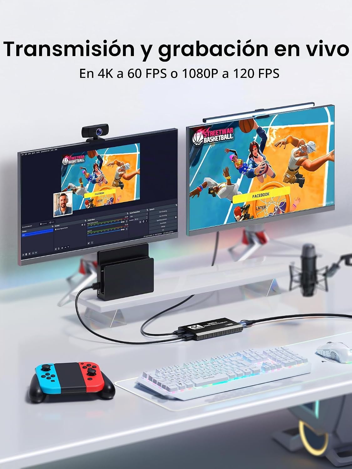 Tarjeta de captura HDMI USB 3.0, captura 4K60FPS con paso a través