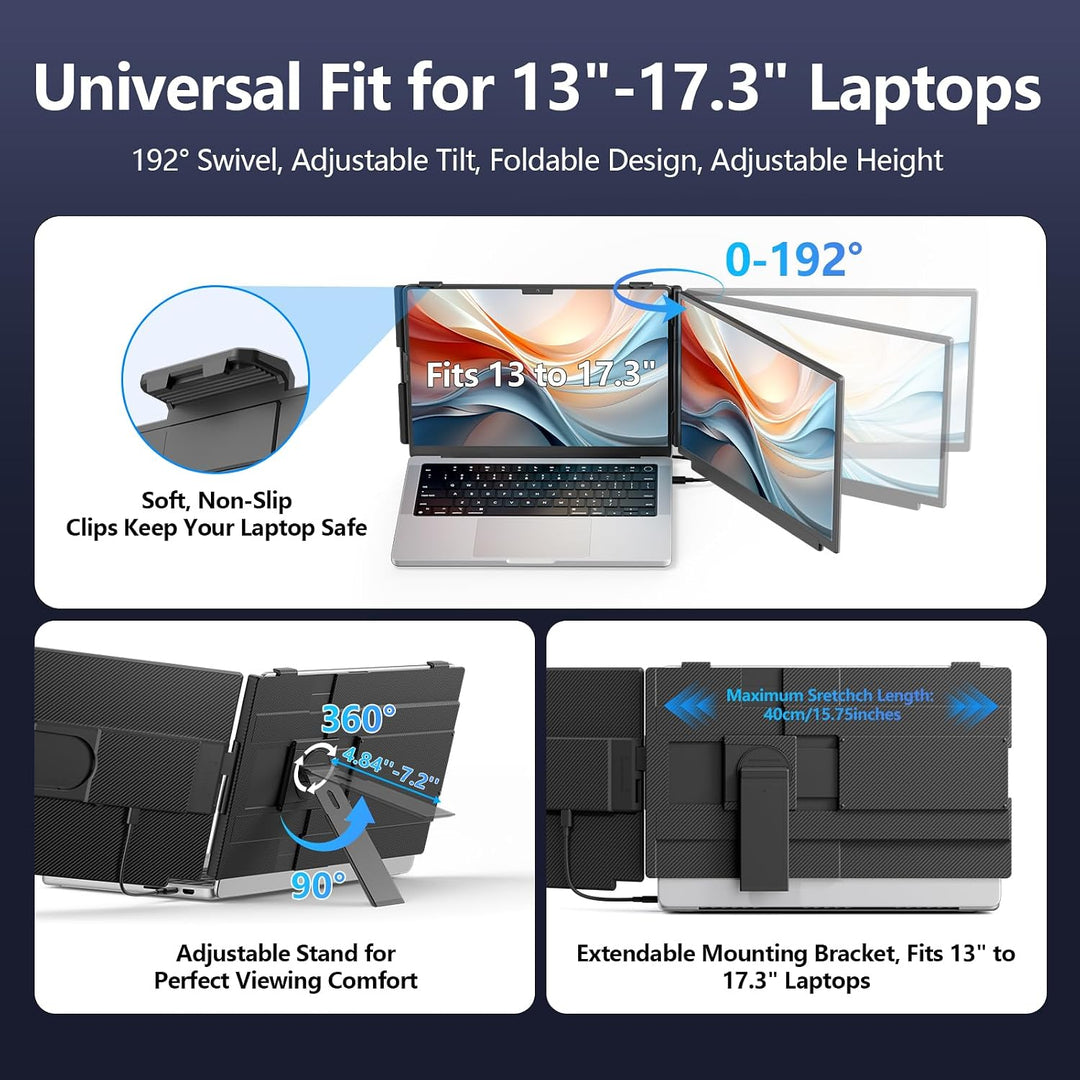 Wixzet Extensor de pantalla para laptop, 15.6 pulgadas FHD 1080P IP...