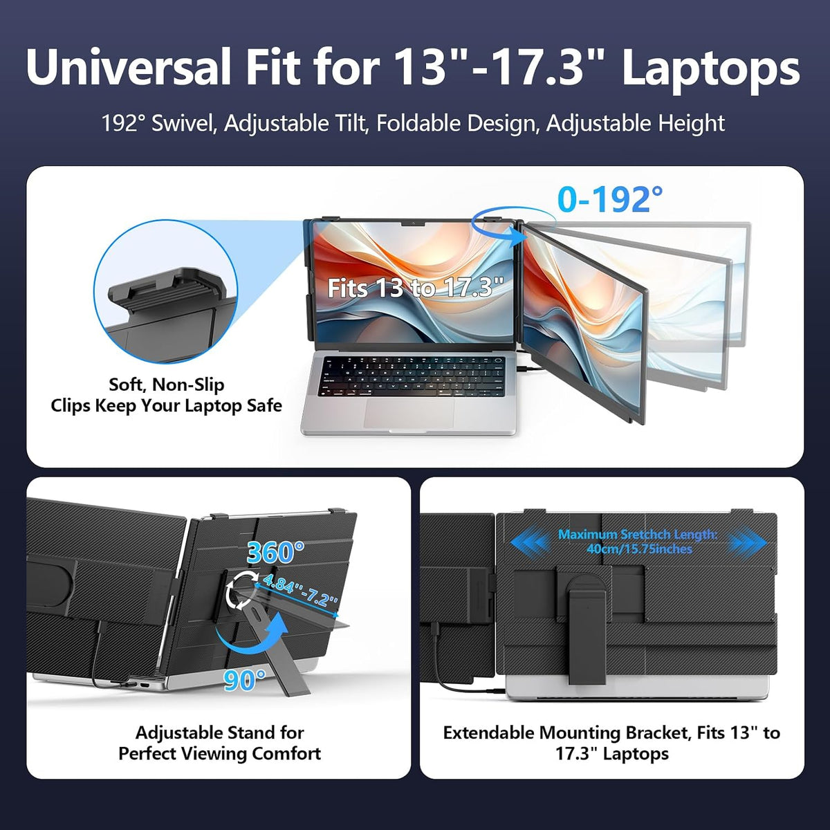 Wixzet Extensor de pantalla para laptop, 15.6 pulgadas FHD 1080P IP...