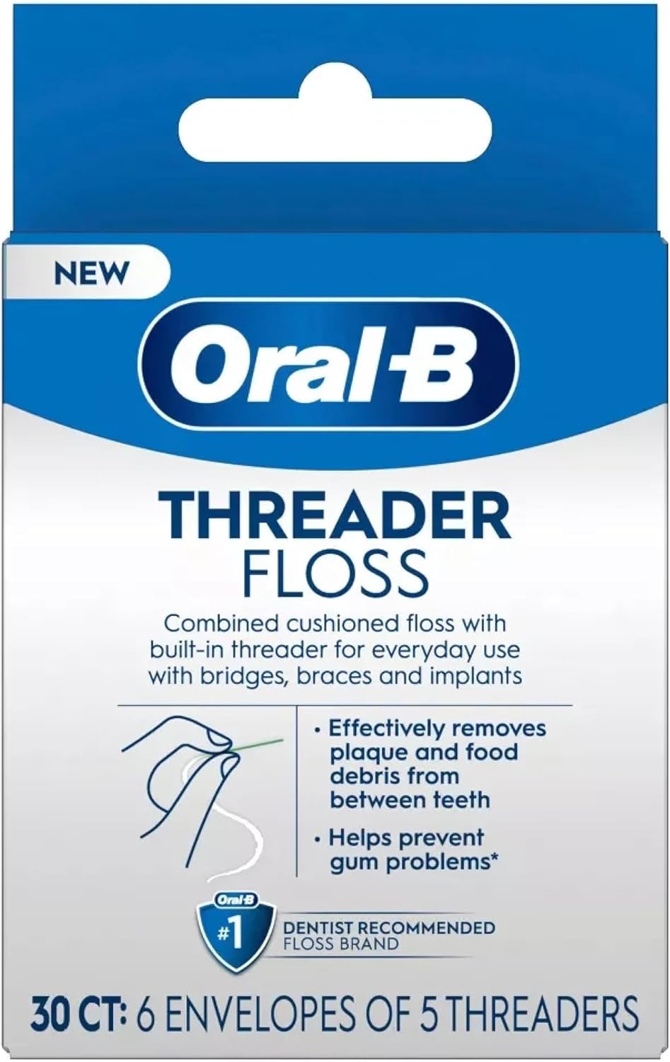 Oral-B Hilo Dental Enhebrador 30 Unidades: 6 Sobres de 5 Enhebrador...