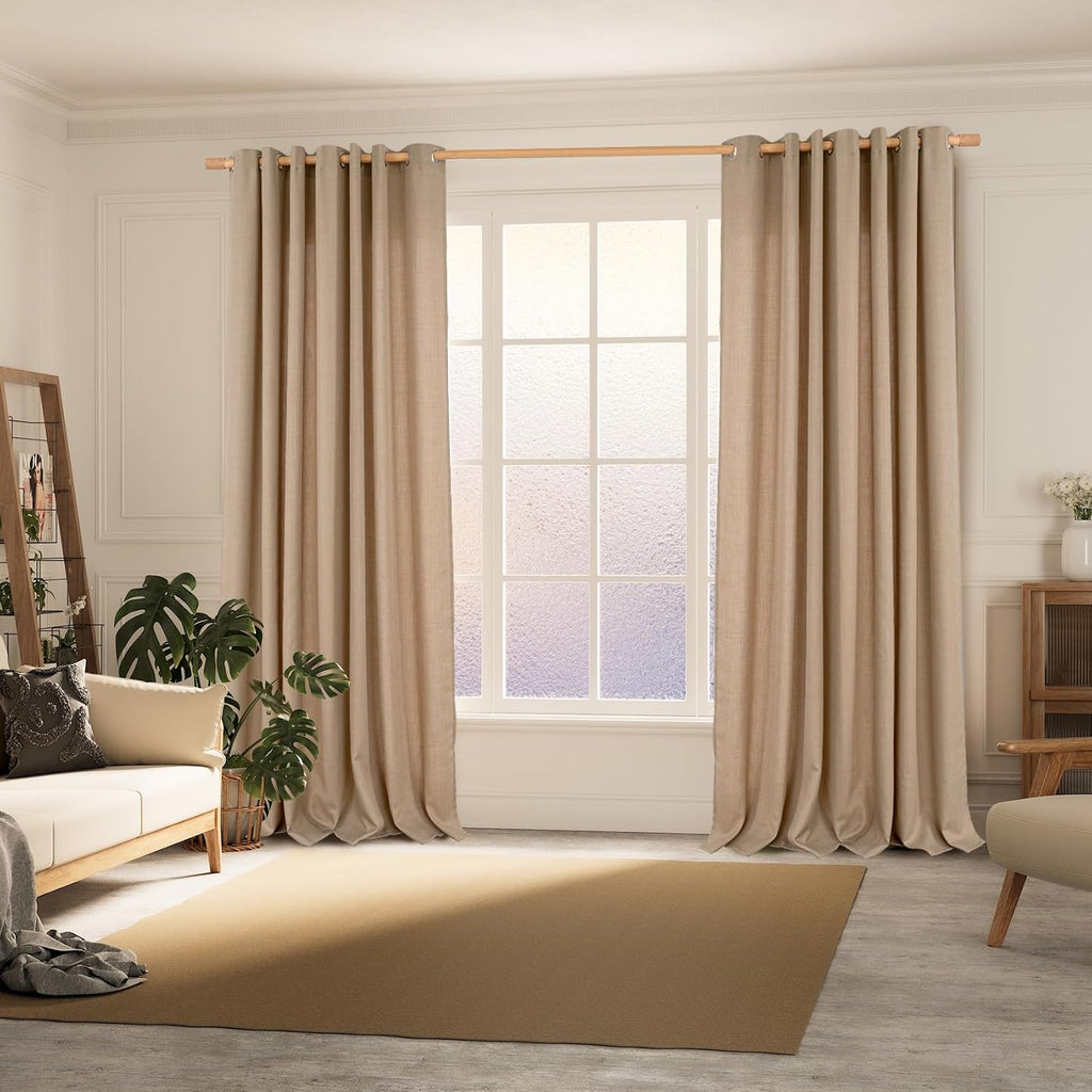 BGment - Cortinas de arpillera para sala de estar, 84 pulgadas de largo, 2 paneles de arpillera