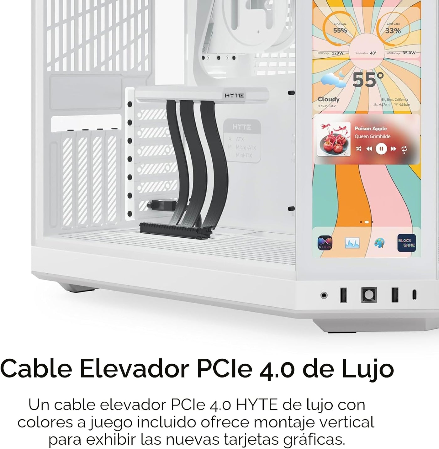 Hyte Y70 Touch Infinite Dual Chamber ATX Mid Tower - Carcasa estéti...