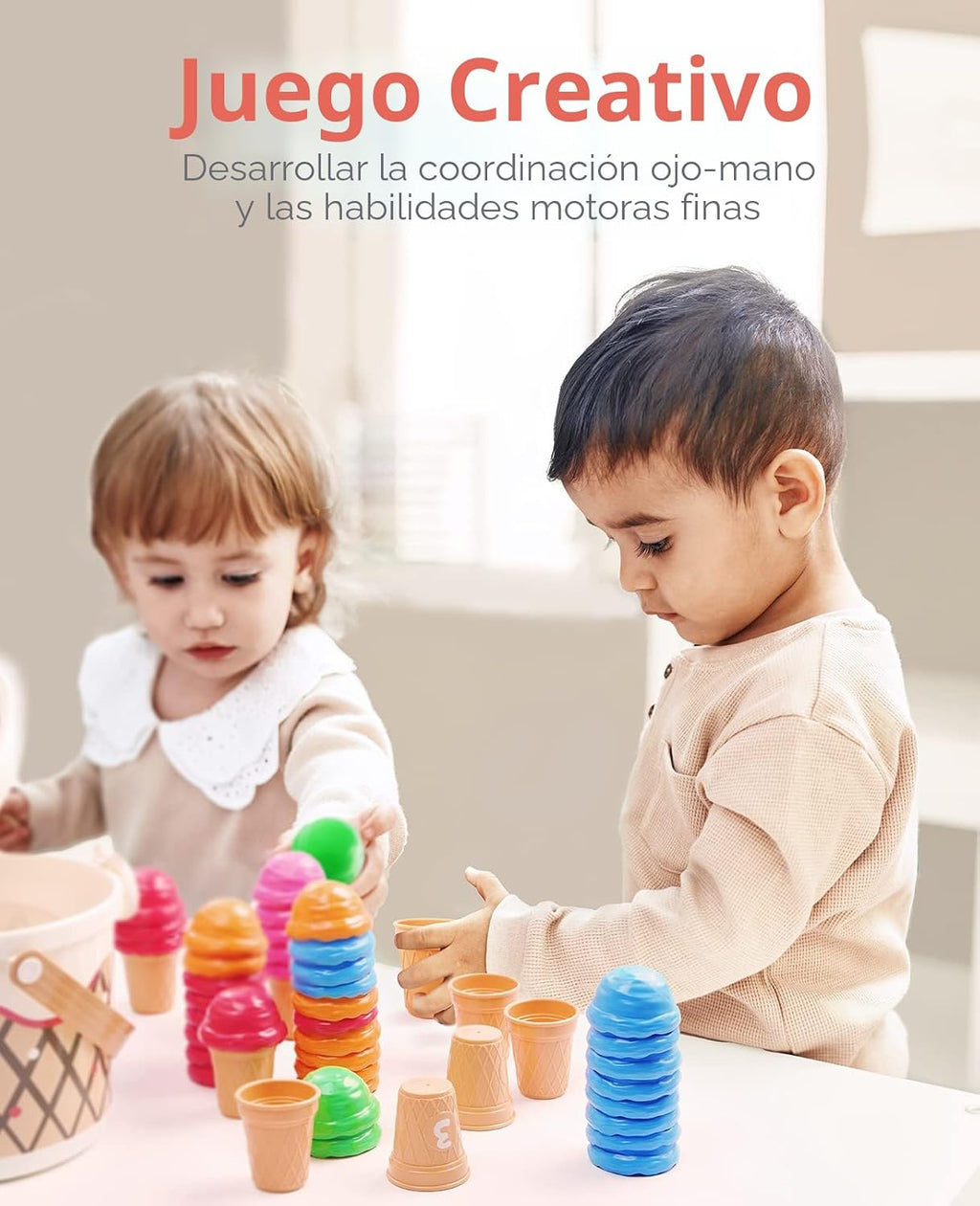 JoyCat Juego de actividades de aprendizaje preescolar para helados, conteo