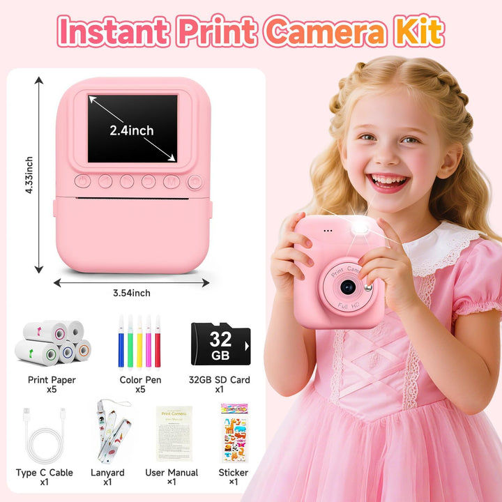 Cámara de impresión instantánea para niños, juguetes de cámara para...