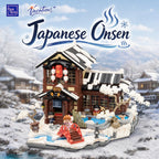 PANTASY Juego de construcción japonés Onsen para adultos, Snowy Hot Spring