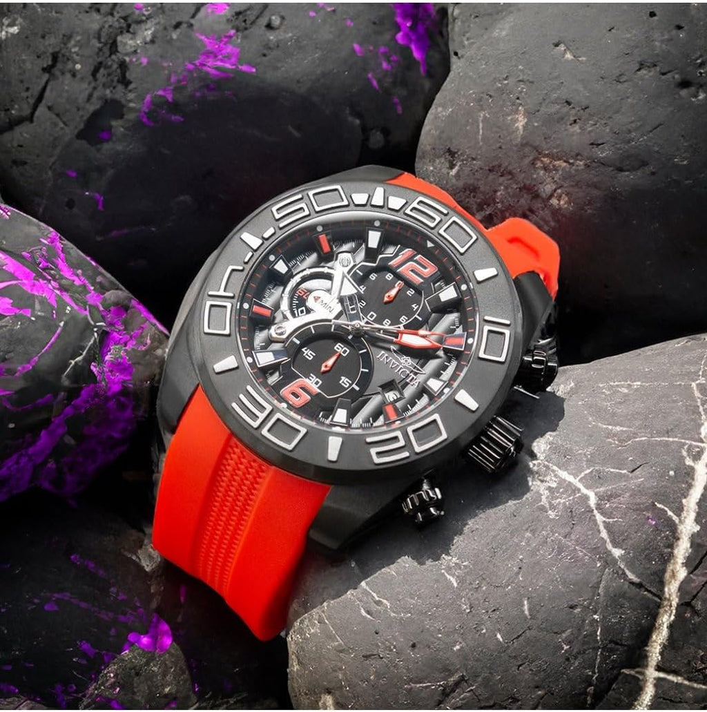 Invicta Reloj de cuarzo rojo con pantalla analógica 22810 Pro Diver para hombre