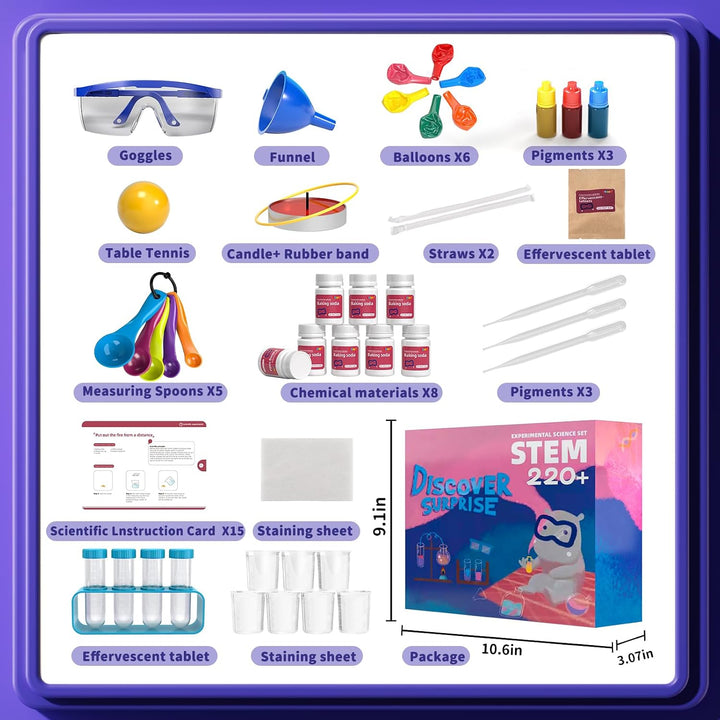 ZDRKWSM Kit de ciencia con más de 220 experimentos de laboratorio c...