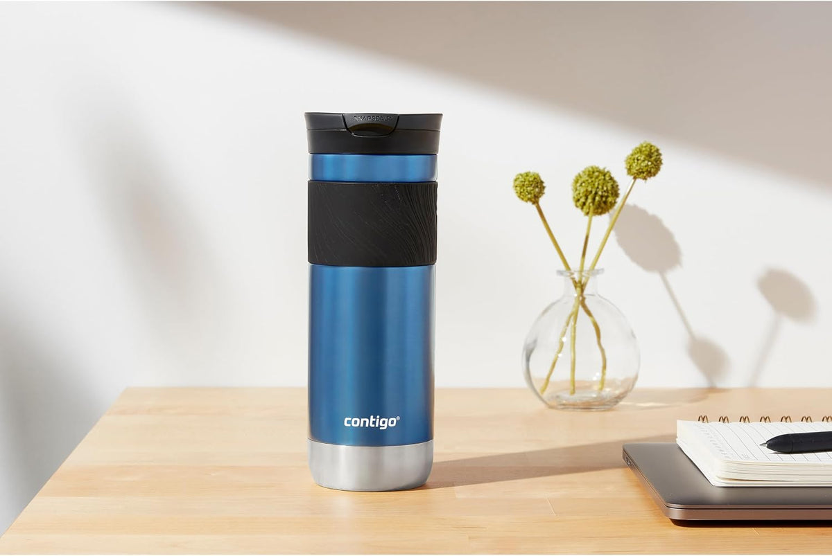 Contigo SnapSeal - Taza de viaje aislada de acero inoxidable, maíz azul, 20