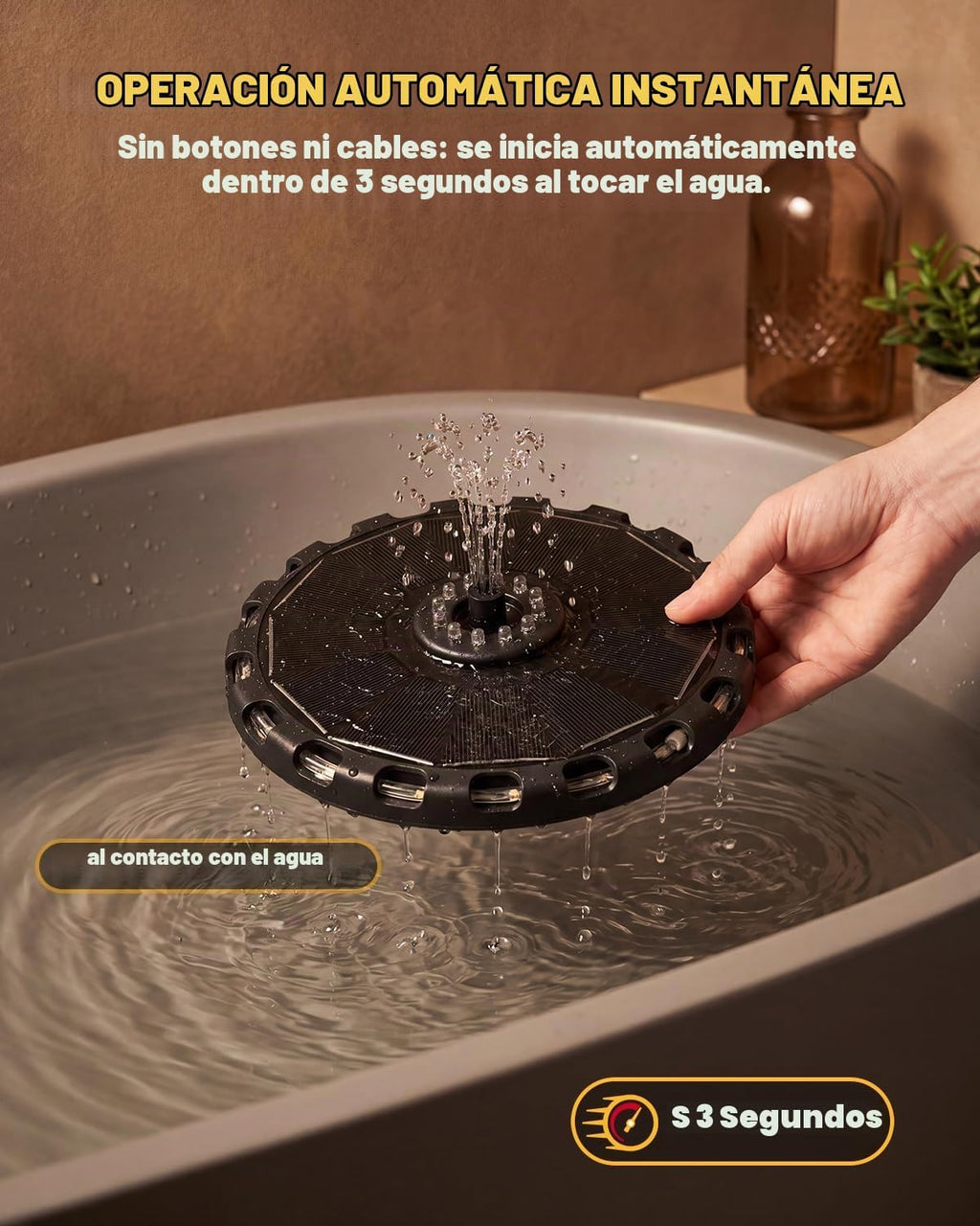 Fuente de baño 2026 para niños, fuente de bañera, rociador de agua flotante con energía solar con luces LED coloridas, 8 modos de pulverización para baño, piscina y ambiente de bañera