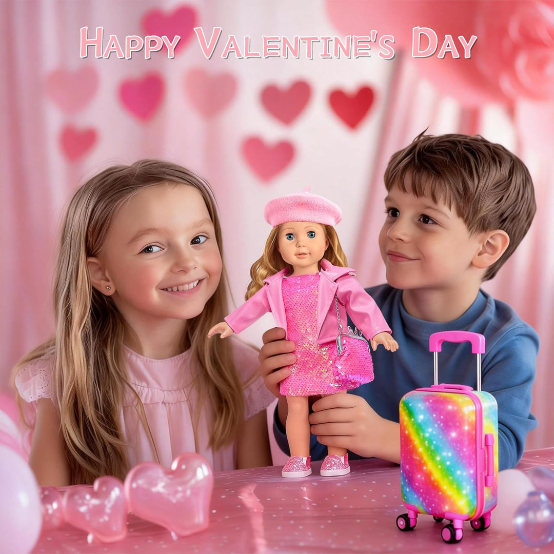 Accesorios de ropa para muñecas americanas de 18 pulgadas, maleta d...