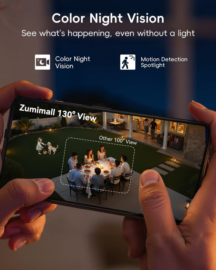 ZUMIMALL Cámaras de seguridad inalámbricas para exteriores con sopo...