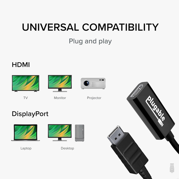 Adaptador activo Plugable DisplayPort a HDMI