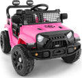 Auto de paseo para niños, juguetes de paseo de 12 V con control remoto, autos eléctricos para niños con Bluetooth, luces LED, auto a batería para niños pequeños, vehículo todoterreno a batería