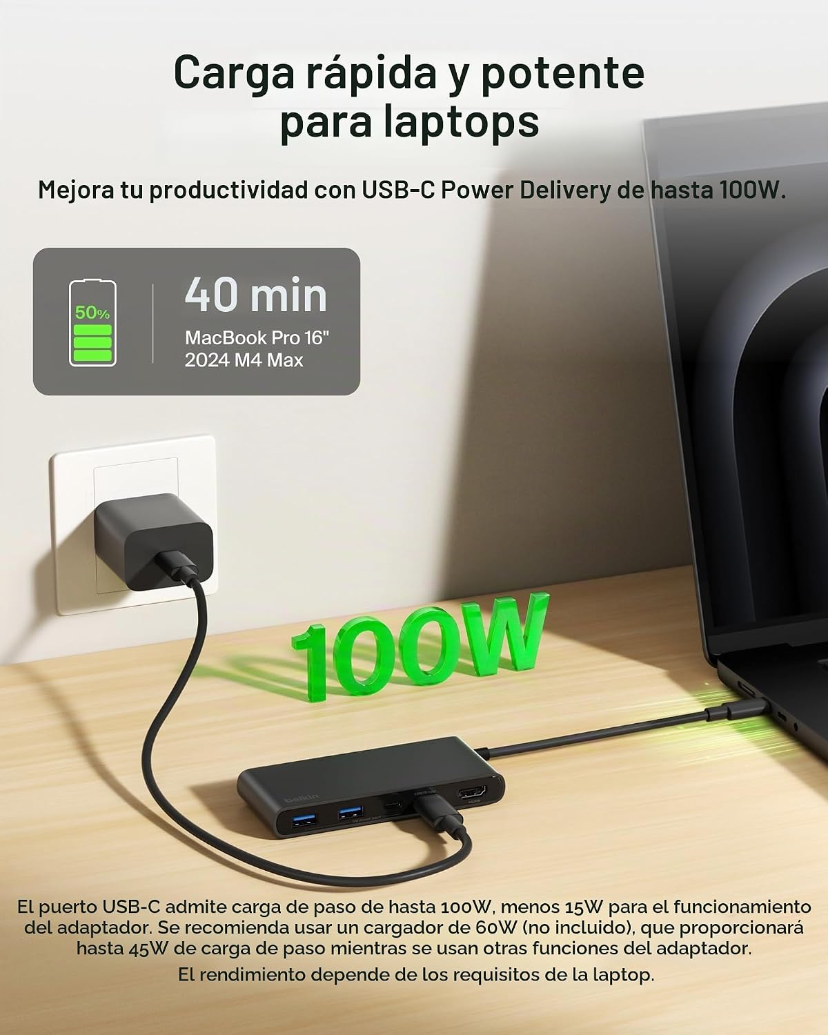 Belkin, AVC023ttBK-BX, hub USB de 7 puertos, alimentado