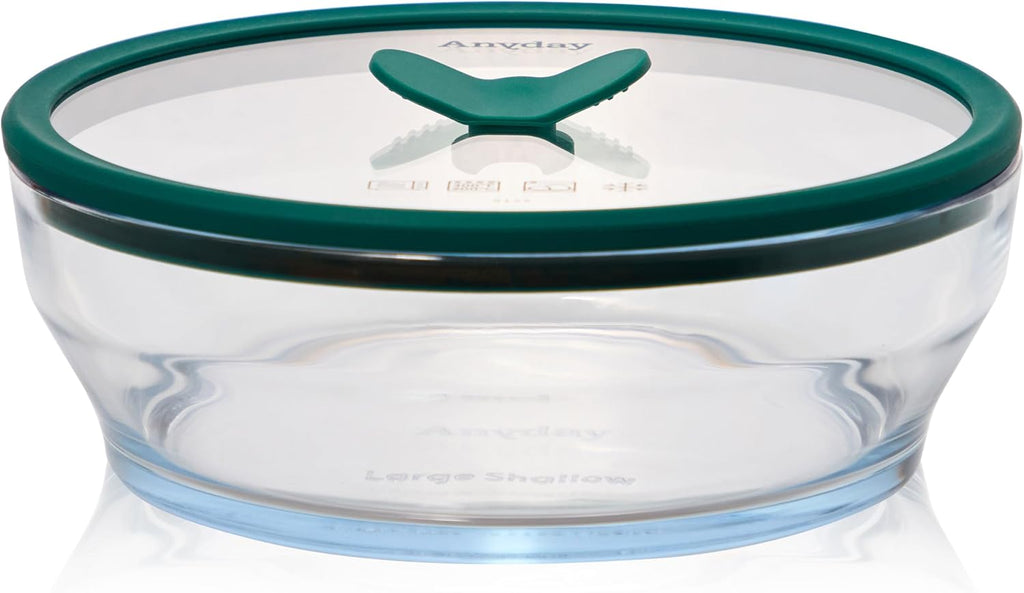 Anyday Vaporizador de microondas de vidrio de 7 tazas (col rizada