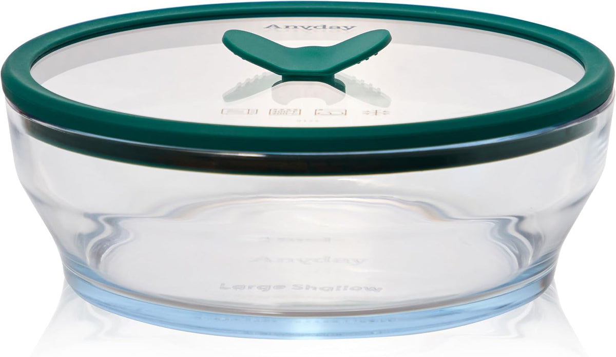 Anyday Vaporizador de microondas de vidrio de 7 tazas (col rizada