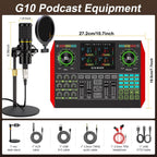 TENLAMP Paquete de equipos de podcast G10 Creator con micrófono