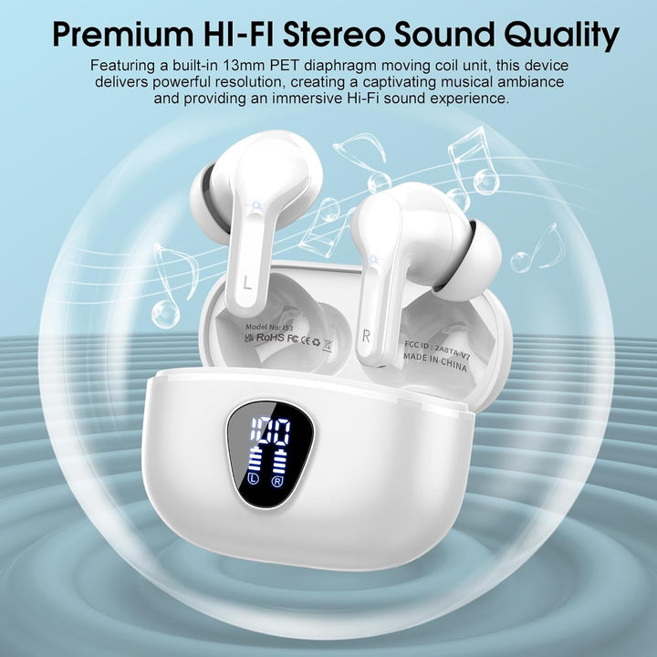 Auriculares inalámbricos, Bluetooth 5.4, estéreo de alta fidelidad,...