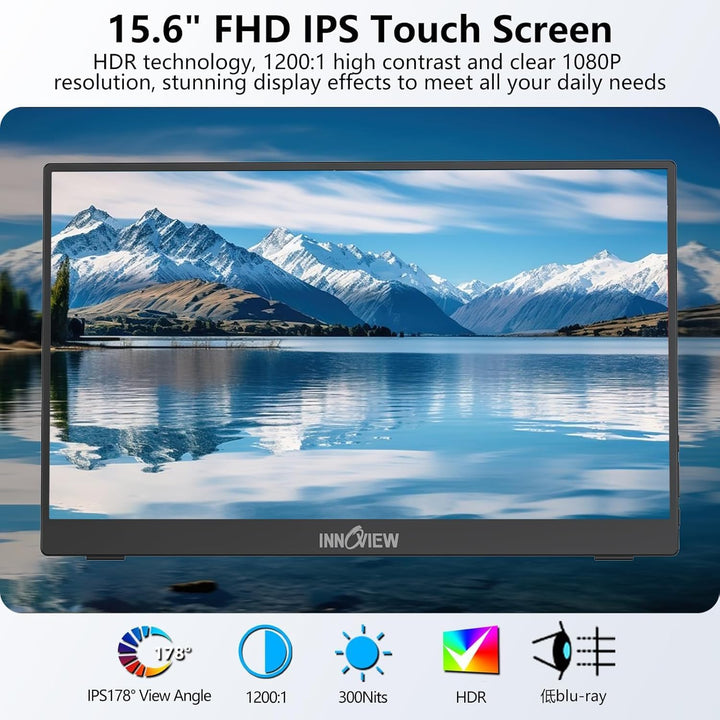 InnoView Monitor Portátil con Pantalla Táctil de 15.6" 1080P de...
