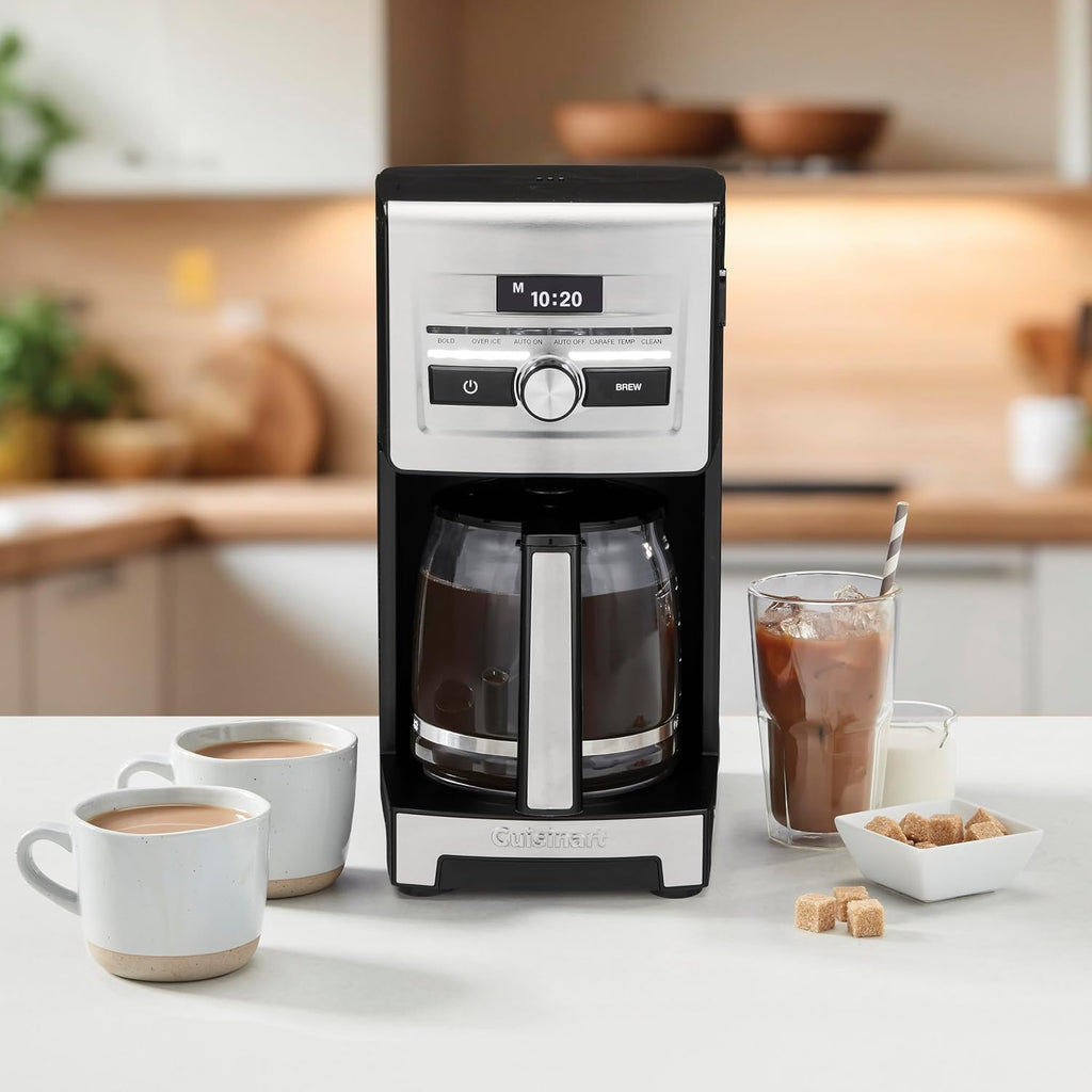 Cuisinart Personal Brew™ - Cafetera de 12 tazas, cafetera automática, cafetera programable para comodidad de preparación casera con fuerza de preparación ajustable, acero inoxidable/negro, DCC-12