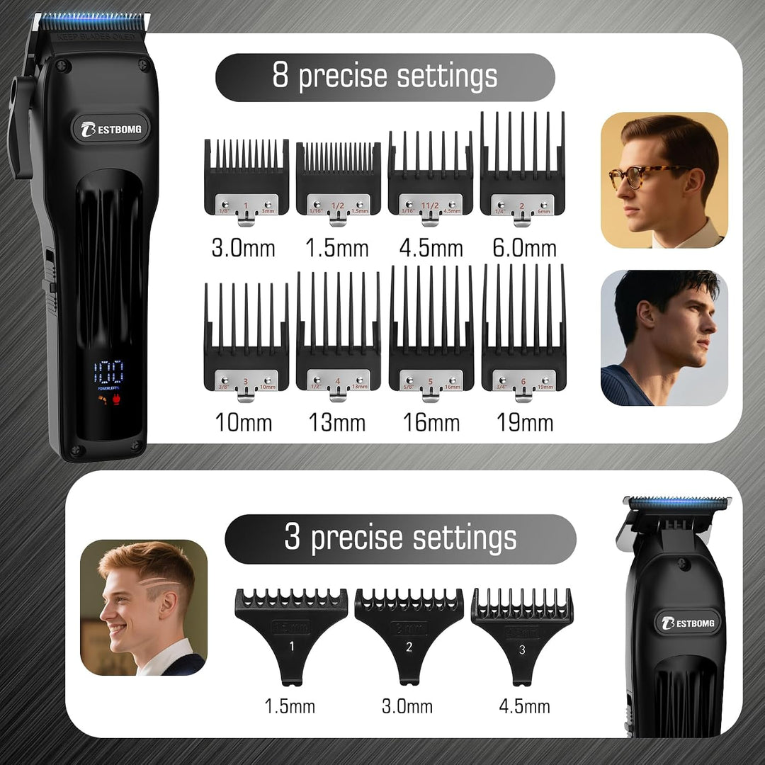 BESTBOMG® Cortapelos profesional para hombres, juego de cortapelos...