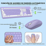 Combo de teclado y mouse inalámbricos, teclado silencioso de tamaño...