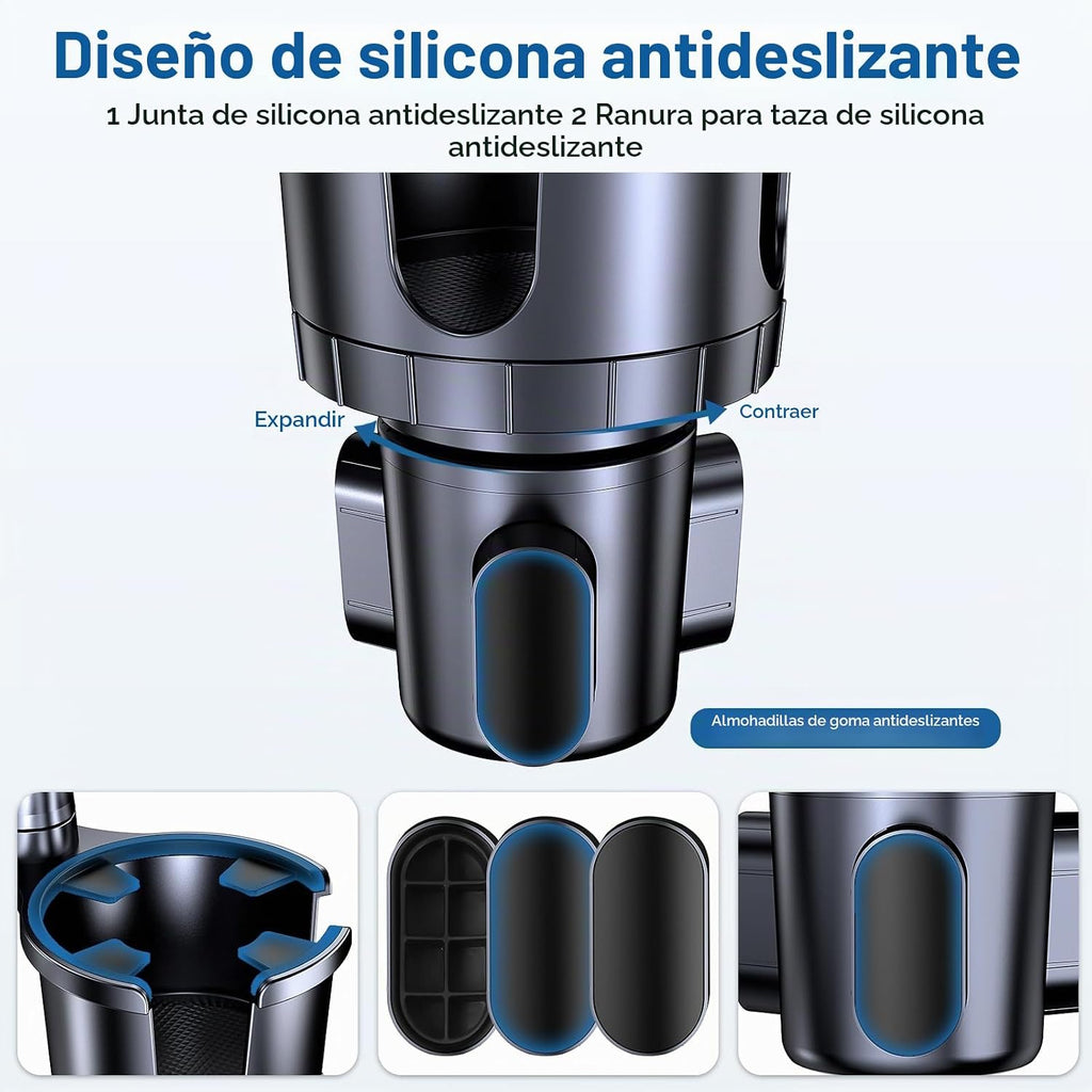 Portavasos para teléfono y tableta, 2 en 1, iPad con brazo extensible ajustable para teléfono de 4.7 a 10 pulgadas, soporte para tableta compatible con iPad Pro Air Mini, Fire, iPhone 17, Galaxy