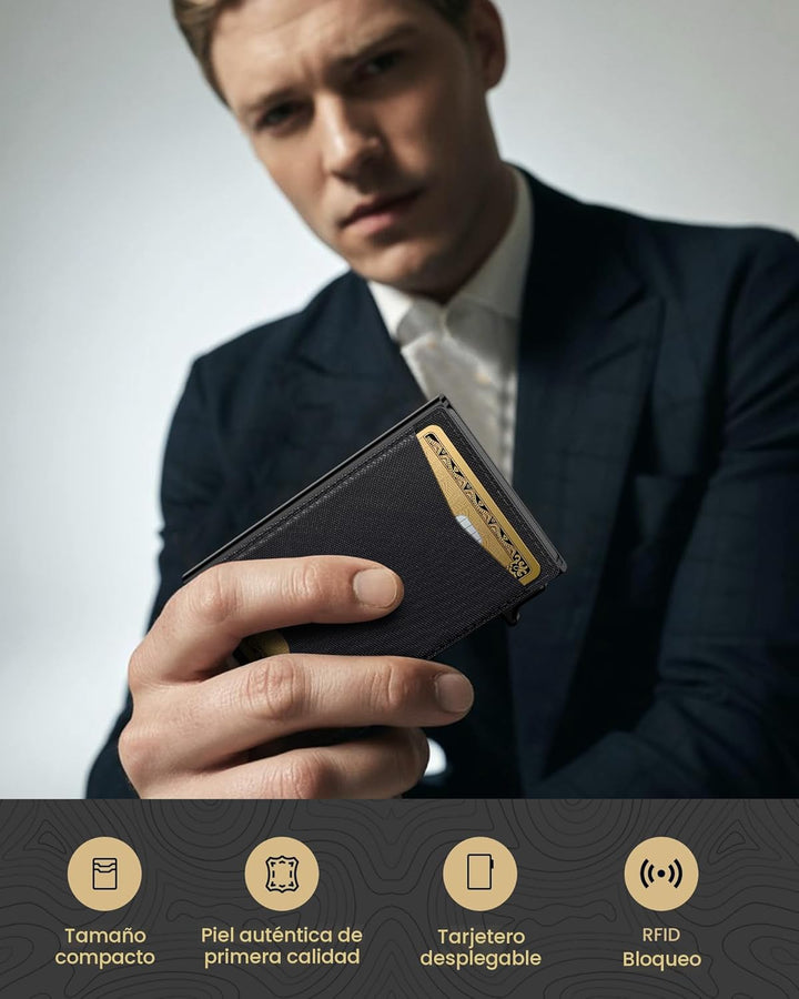 typecase Cartera desplegable con tapa para hombre con tarjetero, Ne...