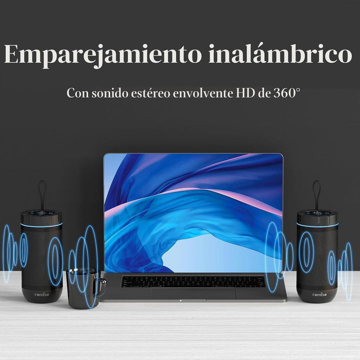 comiso Altavoz Bluetooth, altavoz portátil impermeable IP65 con son...