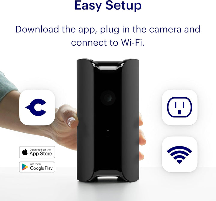 CANARY Cámara de seguridad para interiores: monitorea el hogar, WiF...