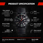 Luminox Leatherback Sea Turtle Giant XS.0321.L Reloj militar para hombre 1.732 in