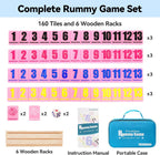 Rummy Cube Edición para 6 jugadores con 6 estantes de madera, 160