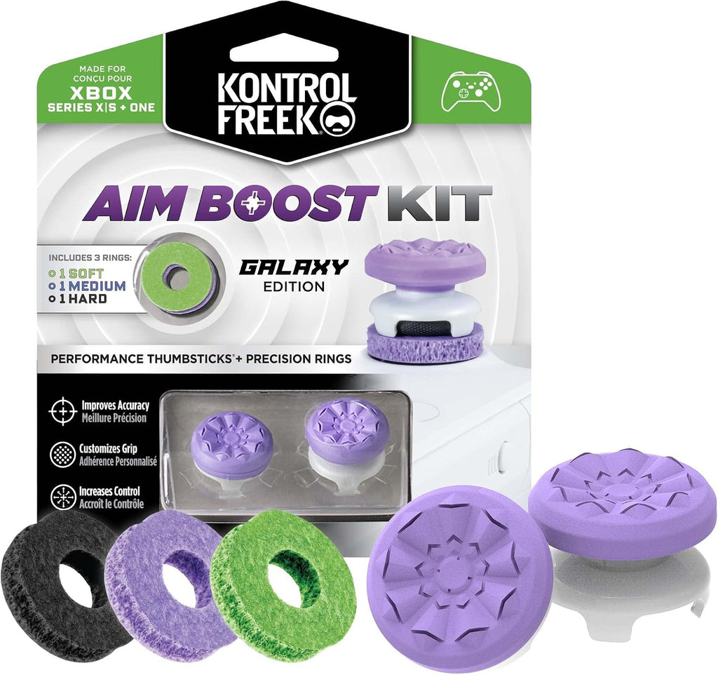 Kit de Aumento de Aim KontrolFreek para Control de Xbox One y Xbox Series X | Incluye Palancas de Rendimiento y Anillos de Precisión | Edición Galaxy