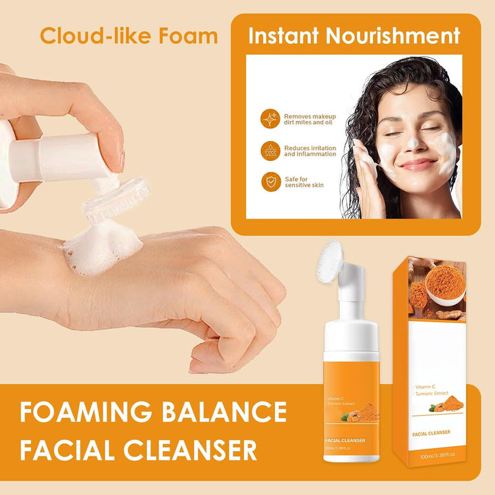 Kit de lavado y cuidado de cúrcuma, lavado facial de cúrcuma con ce...