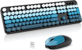 SQMD Combo de teclado y mouse inalámbricos, teclado retro de tamaño...