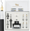 Wordsworth & Black Juego de regalo de pluma estilográfica, incluye botella de tinta, 6 cartuchos de tinta y un convertidor de recarga, 4 plumillas de repuesto, paquete premium, para diario, caligrafía