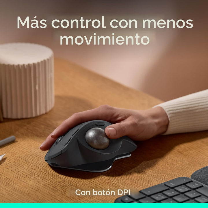 Logitech MX Ergo S Mouse de trackball inalámbrico avanzado, ratón i...