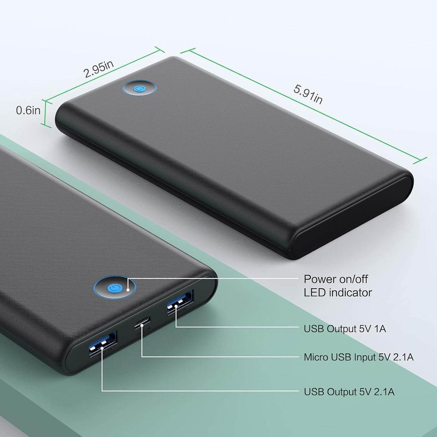 [Paquete de 2] Cargador portátil de 20000 mAh, batería de carga ráp...