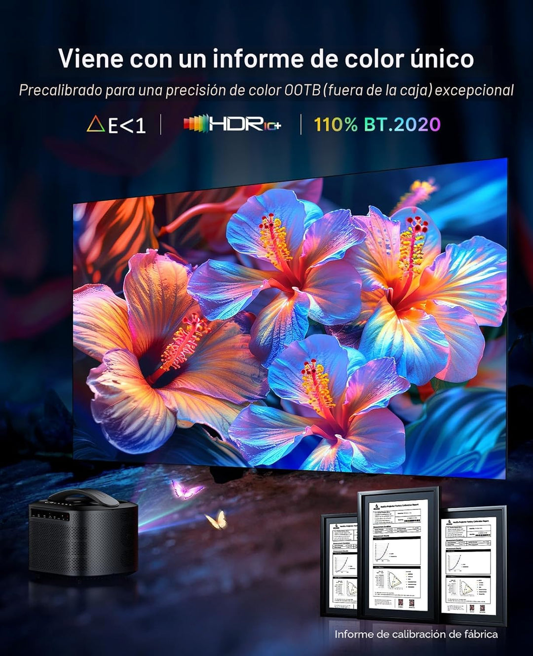 NexiGo TriVision Ultra, proyector portátil 4K Tri-LED láser, 2600 l...