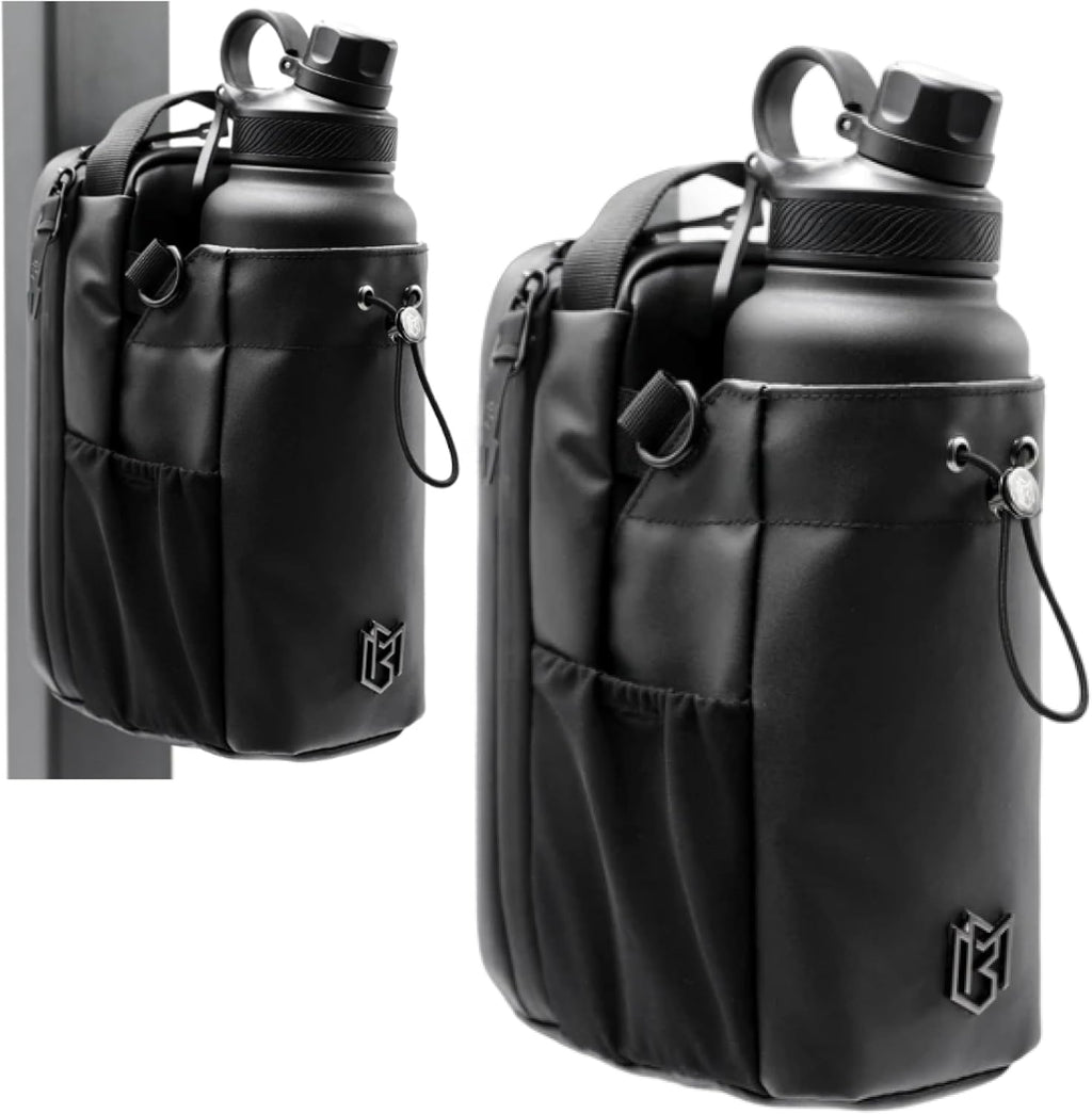 Bolsa magnética para botellas para hombres y mujeres, bolsa de gimnasio para gimnasio, viajes, trabajo y deportes, mantén tus artículos fuera del suelo sucio del gimnasio con accesorio magnético (negro)