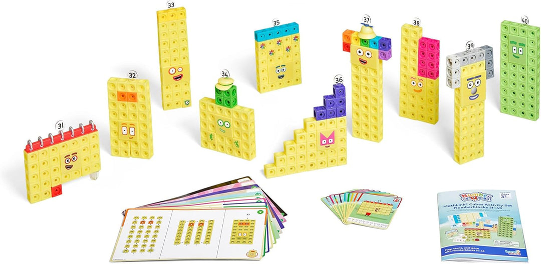 hand2mind Numberblocks 31-40 MathLink Cubos - Juego de actividades,...