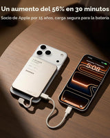 MOMAX Banco de energía portátil ultradelgado de 5000mAh con cable U...