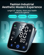 RunStar Monitor inteligente de presión arterial para uso doméstico, brazalete BP superior del brazo de 8.6 a 16.5 pulgadas, pantalla LED grande de 5.0 pulgadas, elegible para FSA y HSA, máquina de