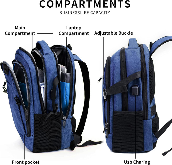 DUALSNG - Mochila de viaje para laptop de trabajo con puerto de car...